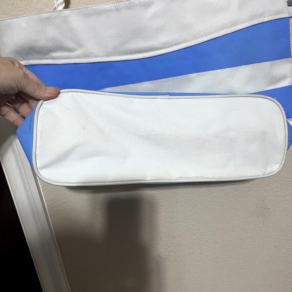 St. Augustine Florida Blue White Striped Beach Bag tote Large Canvas zipper - Picture 5 of 7